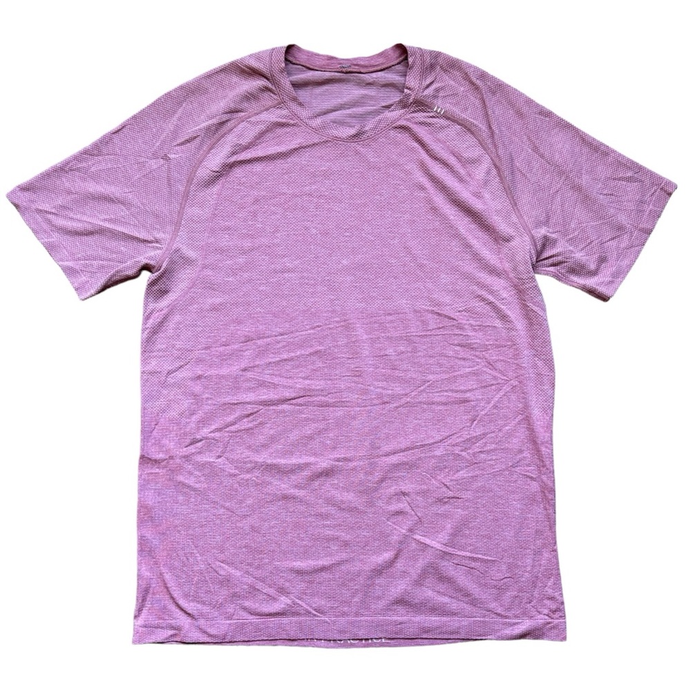 Men’s Lululemon License to Train Short Sleeve, Size Medium, pink, tshirt, short